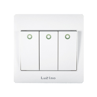 ว๊าว🍟 ชุดสวิตช์ทางเดียว 3 ช่อง LUZINO รุ่น SURFACE SQ M2-R3K1 สีขาว Switches &amp; Receptacles