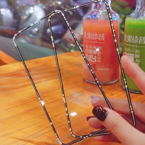 ฟิล์มกระจก (ขอบเพชร)เต็มจอ สำหรับ ไอโฟน 11Pro X XS Diamond Tempered Glass ( Black )