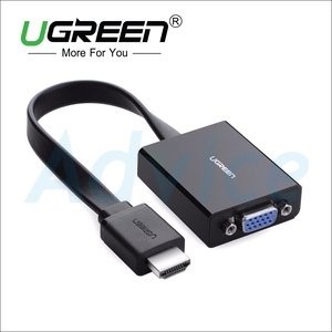 Converter HDMI TO VGA AUDIO UGREEN (40248) อุปกรณ์เชื่อมต่อ HDMI(M) TO VGA(F) + Audio Output ประกัน 2Y