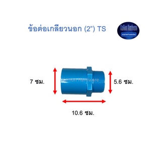 ข้อต่อเกลียวนอก ท่อน้ำไทย (2”) Thai Pipe TS Valve Socket ฟ้า 2