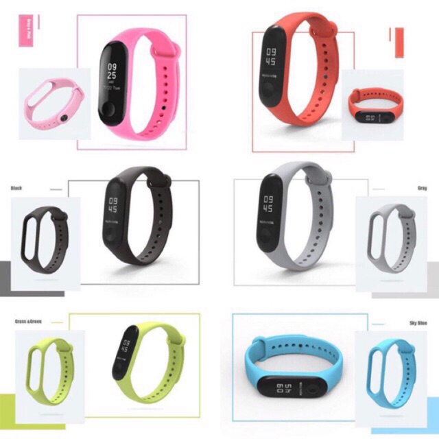 พร้อมแล้ว!! สายนาฬิกา Xiaomi Mi Band 3 4 Replacement Band Silicone Soft Wristband Strap Accessories Mi Band 4
