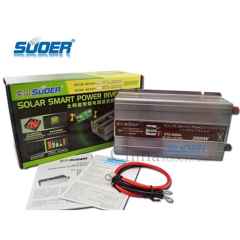 Best Saller Suoer Led Display Solar Smart Intelligent Power Inverter 230v 12v 2000w Ac Dc Inverter(รับประกัน1เดือน) Adapter Hdmi Dlink Tplink แบต 3.7 V เครื่องฟื้นฟู แบต 7.4 V เครื่องชาร์จ. 