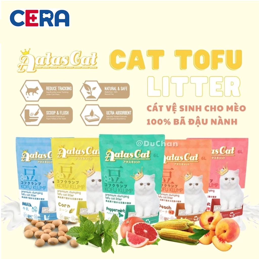 Aatas Cat Soy Cat Litter - ทรายแมวเต้าหู้ 6L