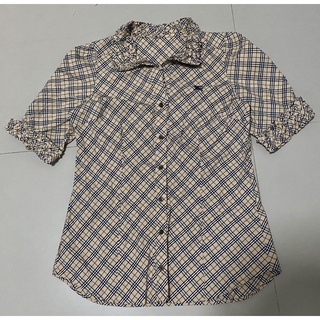 เสื้อเชิ๊ตแขนสั้น Burberry ลาย nova check โทนเหลือง