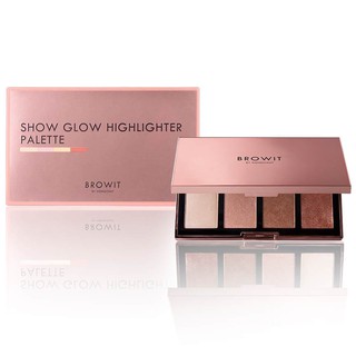 Browit SHOW GLOW HIGHLIGHTER PALETTE 4g.x4 โชว์โกลว์ไฮไลท์เตอร์พาเลท บราวอิท Highlight And Contour