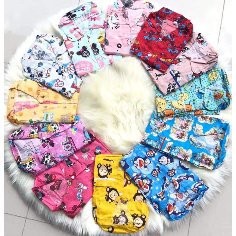เด็ก ๆ PYJAMAS CHILDRENS SLEEPWEAR BUTANG PYJAMAS ผ้าฝ้าย 100% / เด็ก ๆ PYJAMAS