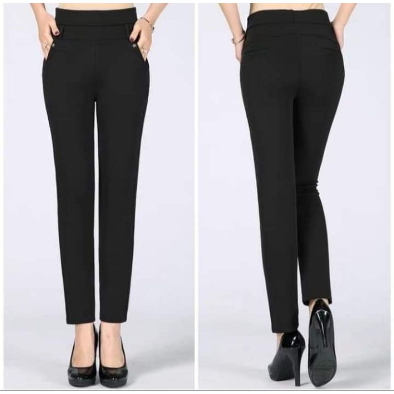 ⭐กางเกงทำงานเอวสูงผู้หญิง {สูง170 ขาลอย}ขายาว ผ้าหนานุ่ม เกรดเอ นาโนเกาหลี สาวอวบ(ไม่ใช่กางเกงสแล็ค)สะโพกใหญ่สุด48 - รูปที่ 2