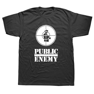 เสื้อยืดแขนสั้น ผ้าฝ้าย พิมพ์ลาย Public Enemy แฟชั่นฤดูร้อน สําหรับผู้ชายS-5XL