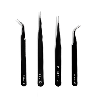 แหนบสแตนเลสสีด ํา 1 . 0 มม . ป้องกันไฟฟ้าสถิตย์สําหรับตกแต่งเล็บ/Manicure tools