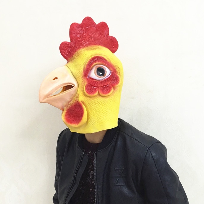 หน้ากากคอสเพลย์ ไก่ หน้ากากสัตว์ Chicken Animal face mask Cosplay หน้ากากสยองขวัญ แฟนซี หน้ากากฮาโลวีน แกล้งคน ธีมซาฟารี