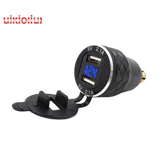 Dual 5V 2.1A Din To Usb Adapter,Aluminum Alloy European Motorcycle Usb Charger Din Socket Plug Power