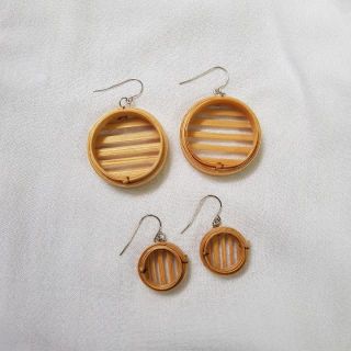 Dimsim bamboo basket earrings ต่างหูเข่ง ต่างหูไม้ไผ่ ติ่มซำ ต่างหูสาน ต่างหูธรรมชาติ