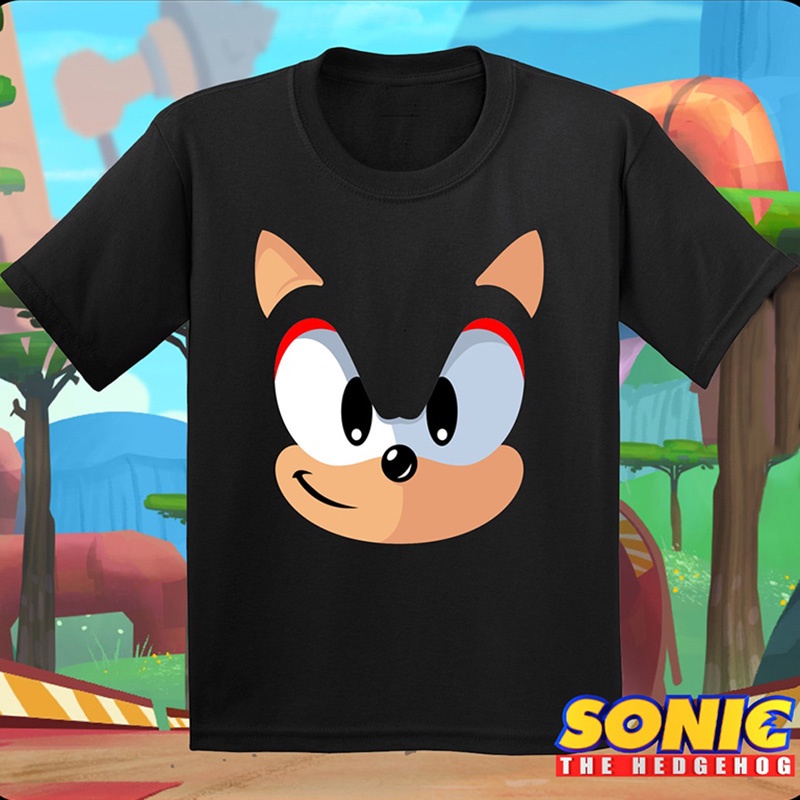 เสื้อยืดคอกลม แขนสั้น ลายการ์ตูน SONIC สีพื้น สําหรับเด็กผู้ชาย และเด็กผู้หญิง