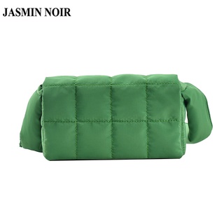 JASMIN NOIR Padding Plaid Quilted Womens Sling Bag Fashion Messenger Bag Small Square Winter New Lady Shoulder Bag