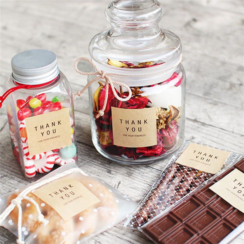 ขายส่ง 1 แผ่น 6 ดวง สติกเกอร์ ขอบคุณ thank you ราคาถูก