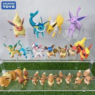 ฟิกเกอร์โปเกม่อน Pokemon figures Eevee Vaporeon Jolteon Flareon Sylveon Espeon Umbreon Glaceon Leafeon moncolle ของเล่นโปเกมอน ของขวัญวันเกิด สําหรับเด็กผู้ชาย