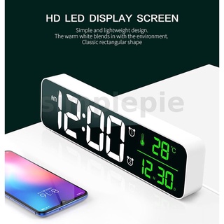 นาฬิกาปลุกดิจิทัลตั้งโต๊ะ Led 3D แสดงวันที่ อุณหภูมิ Hd หน้าจอ Led