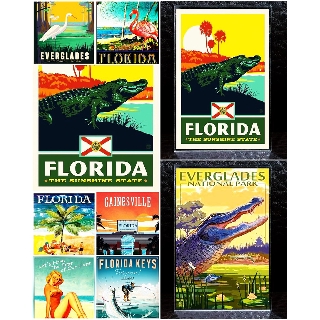 แม่เหล็กติดตู้เย็น ฟอริดา อเมริกา ตัวอะครีลิค 2×3 นิ้ว ของฝาก ของที่ระลึก Souvenir Acrylic Fridge Magnet Florida set5 2x