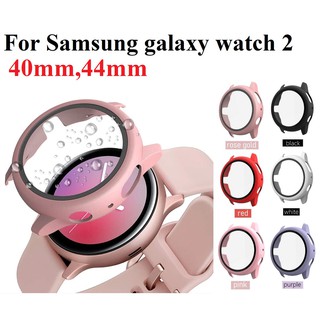 เคส กระจกนิรภัยสำหรับ Samsung galaxy watch 2 40mm matte PC glass Samsung galaxy watch 2 44mm Case PC Hard Tempered glass Full covered Hard Protective Cover