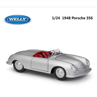 โมเดลรถคลาสสิก WELLY No.29370  รถ Porsche เปิดประทุน 1948   อัตราส่วน 1:24  โมเดลรถโลหะรถ ของเล่นรถสำหรับของขวัญเด็ก