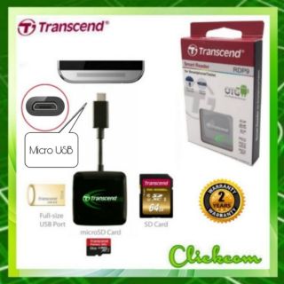 Transcend Card Reader OTG RDP9 - Black # การ์ดรีดเดอร์ # OTG # Highspeed