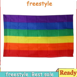 ธงแบนเนอร์สีรุ้งขนาด 3X5 ฟุต 90X150 ซม . Lesbian Gay Pride Lgbt