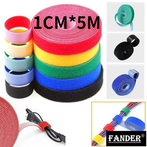 5m Magic Cable Ties คลิปสายไฟ, ตะขอและห่วงเทปสายรัด Velcro, ที่เก็บสายไฟ Velcro Cable Ties, เทปกาวเทปยึด