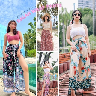 ราคาสุดพิเศษ 250.- Dalah wrap pants - กางเกงผ่าข้างผูกเอว ผ้าเรยอนสปัน เนื้อนุ่มนิ่ม​ สบายผิว ผูกตามสัดส่วนลูกค้าได้เลย