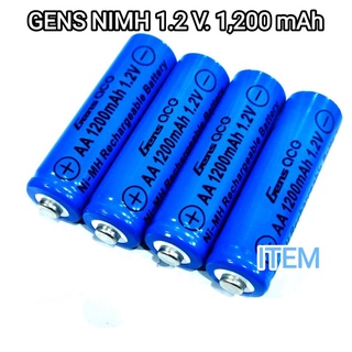 ถ่านชาร์จ 1.2V. GENS 1,200 mAh. NIMH ใช้งานรถกระป๋อง รถก้าง จ่ายไฟแรง