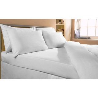 HOTEL SET ฺB เซ็ตเครื่องนอนโรงแรม 15 ชิ้น สีขาว ทอ 220 เส้นด้าย 15 Piece Hotel Bed Sheet Set Plain 220 Thread Count