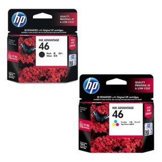 ink HP 46 ดำ,สี หมึกแท้ 💯%HP INK 46 TRICOLOR ADVANTAGE