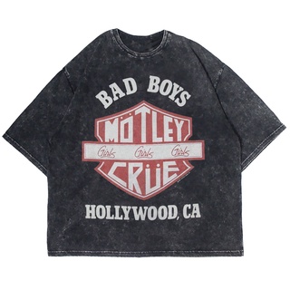 เสื้อยืดแขนสั้น พิมพ์ลาย MOTLEY CRUE BAD BOYS ขนาดใหญ่ สําหรับผู้ชาย