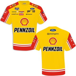 เสื้อยืดแขนสั้น พิมพ์ลาย Joey Logano 2022 Shell Pennzoil สีเหลือง