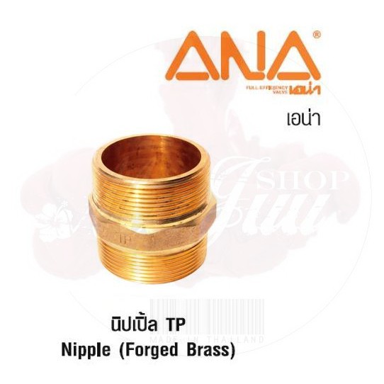 ANA นิปเปิ้ล TP ทองเหลืองแท้ ทนการกัดกร่อนได้ดีกว่าแสตนเลส แข็งแรง ขันไม่แตก เป็นเกลียวมาตรฐาน