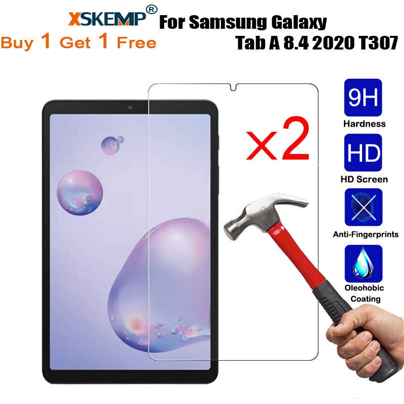 2 ชิ้นกระจกนิรภัยป้องกันหน้าจอ Guard สําหรับ Samsung Galaxy Tab A7 T500/Tab A 8.4 2020 T307/S7 T870 