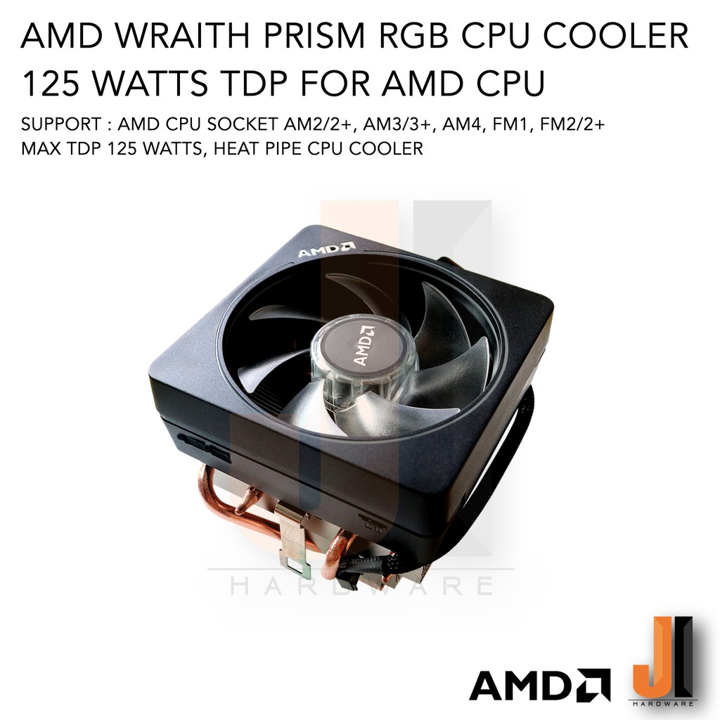 พัดลม CPU AMD Wraith Prism CPU Cooler RGB รองรับ Socket FM1 FM2/2+, AM2/2+, AM3/3+, AM4  (ของใหม่ไม่