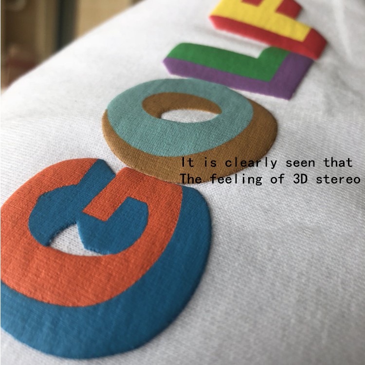 ஐGOLF WANG Classic Logo 3D Tee Tyler the creator summer T-shirt cotton short-sleeved streetwear couple tshirt #4