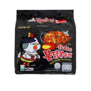 Samyang Buldak บะหมี่เกาหลี ซัมยังบูลดักราเมง ขนาด 700 กรัม (140 กรัม x 5) (เลือกรสได้)