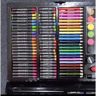🎉พร้อมส่ง🎉พาเลทชุดระบายสี เซ็ทระบายสี 150 ชิ้น สีน้ำ สีเทียน ดินสอ ยางลบ ไม้บรรทัด สีช็อก เด็ก scb263