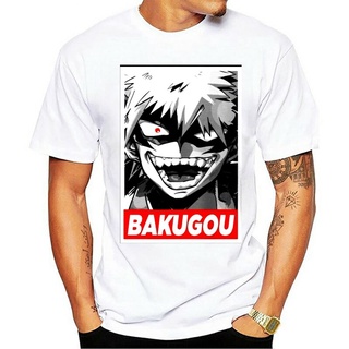 เสื้อยืดลําลอง แขนสั้น คอกลม พิมพ์ลาย Katsuki Bakugo Boku No Hero สีดํา สําหรับผู้ชายSize S-5XL