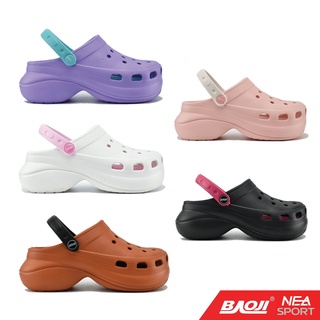 รุ่นใหม่ มาแรง! BAOJI BO37-114 Clog Bae - Minimal Platform  รองเท้า แตะ หัวโต พื้นหนา บาโอจิ แท้