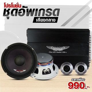 ชุดเสียงกลางพร้อมพาวเวอร์ ab 4 ch  รหัส G-01 990บาท และ รหัส G-02