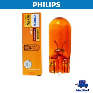 หลอดไฟสัญญาณรถมอเตอร์ไซค์ PHILIPS WY5W NA 12V เสียบ (10 หลอด)