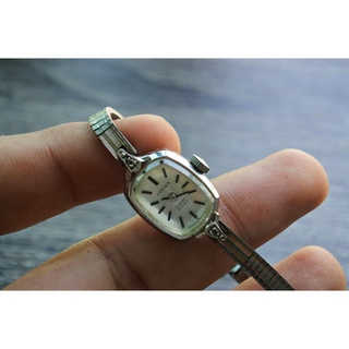 นาฬิกา Vintage มือสองญี่ปุ่น Citizen Claire  ระบบ ไขลาน 19j  White Dial ชุบทองคำขาว 16mm