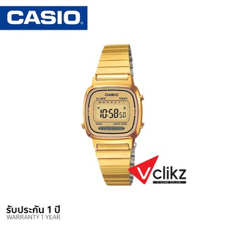 CASIO Standard แท้ 100% นาฬิกาข้อมือผู้หญิง สีทอง สวย รุ่น LA670WGA-9DF