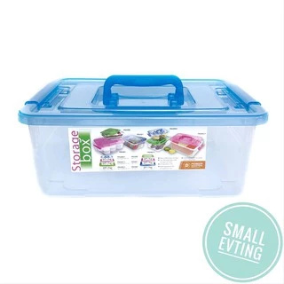 Small Evting กล่องเก็บของ เอนกประสงค์ ทรงเตี้ย-สูง ตัวใส ฝาสี ล็อคได้ กล่องพลาสติก สีใส storage box