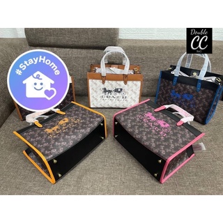 (แท้ 💯%‼ Factory) Co ach FIELD TOTE 30 WITH HORSE AND CARRIAGE PRINT AND CARRIAGE BADGE