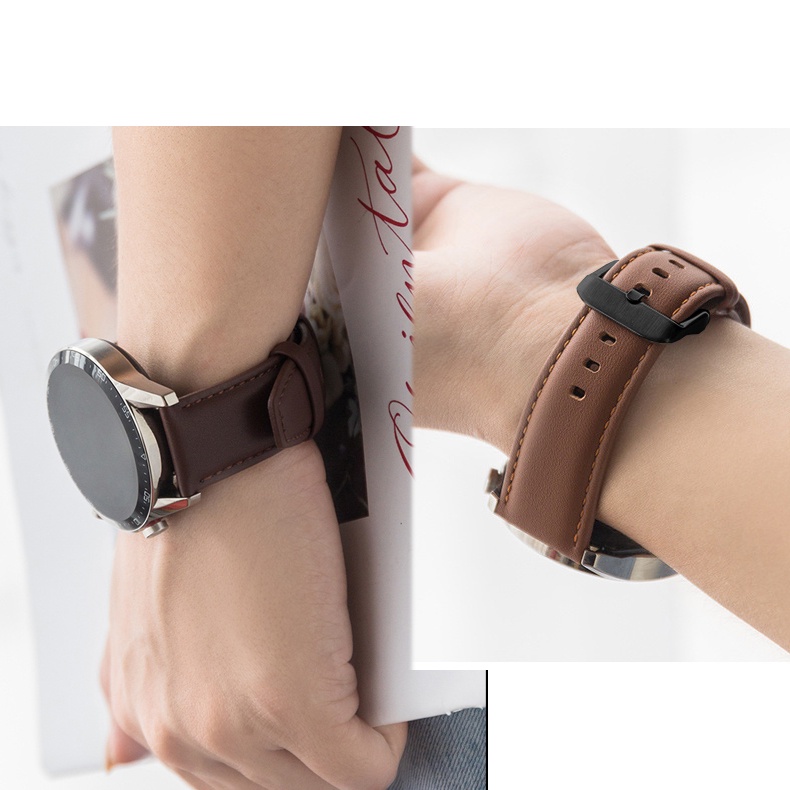 สายหนังแท้หนังวัวชั้นบนสุดสําหรับ Xiaomi Mi Watch สีสปอร์ต S3 S1 active