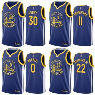 เสื้อกีฬาบาสเก็ตบอล ลายทีม NBA Jersey Golden State Warriors Curry Russell Thompson Robinson พลัสไซซ์