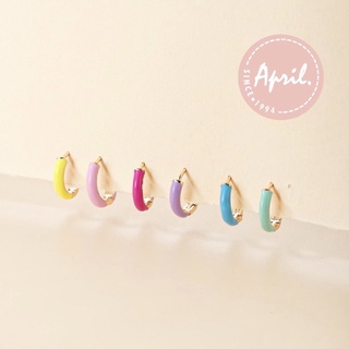 💜 Earring Hoop ต่างหูแฟชั่น มินิมอล ตุ้มหูผู้หญิง หลากสี งานเซ็ต set สินค้าราคาถูก คุณภาพดี เอียร์ริงค์ฮูป